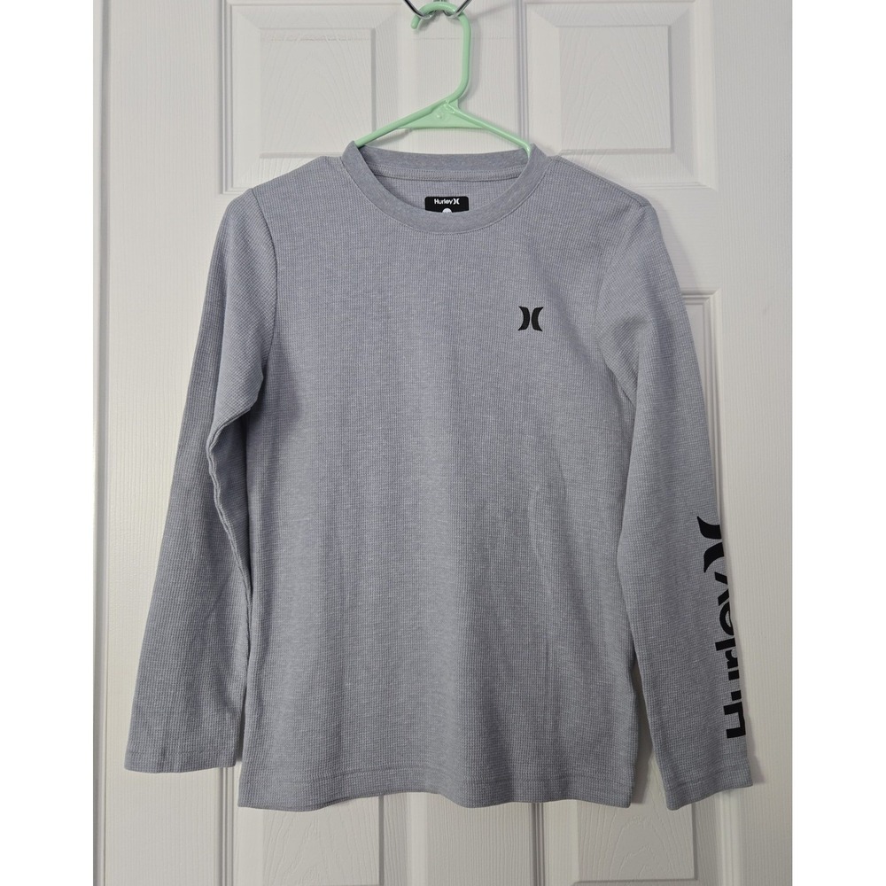 Hurley Boys Long‎ Sleeve Shirt Crew Neck Size 14/16 Grey